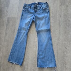 Garage Distressed Blue Flare Jeans